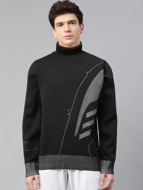 

ADIDAS Men Black & Off-White Printed Sport Inspired Sweatshirt