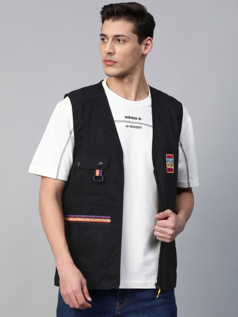 

ADIDAS Originals Men Black Adiplore Gilet Solid Track Jacket
