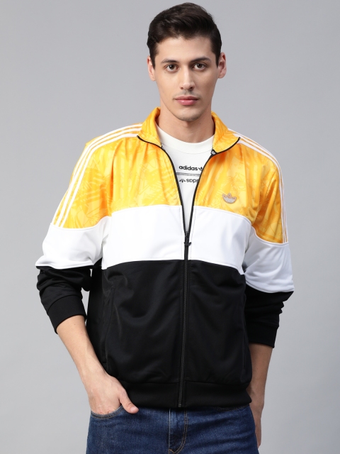 

ADIDAS Originals Men Black & Yellow BX-20 TT GQ3 Colourblocked Track Jacket