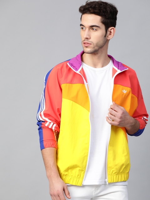 

ADIDAS Originals Men Multicoloured Colourblocked Pride Off-Center Sporty Jacket, Multi