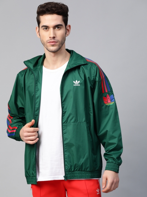 

ADIDAS Originals Men Green 3D Trefoil 3-Stripes Solid Track Jacket