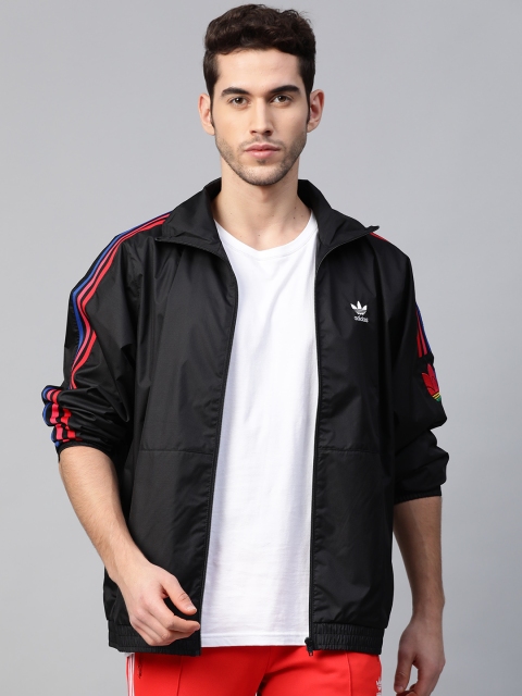 

ADIDAS Originals Men Black Solid 3D Trefoil 3-Stripes Track Jacket