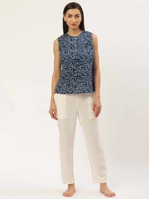 

pinwheel Women Blue & Off-White Printed Nightsuit