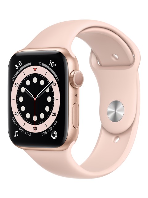 

Apple Watch Series 6 -GPS, 44mm - Gold Aluminium Case with Pink Sand Sport Band, Rose gold