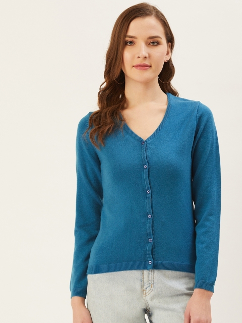 

Madame Women Blue Solid Cardigan
