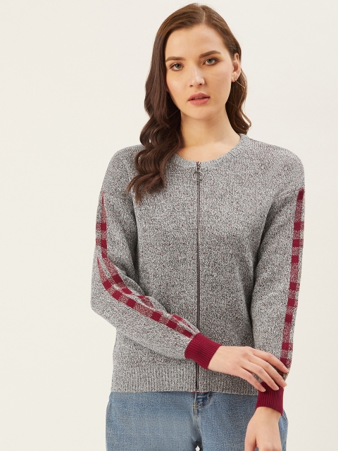 

Madame Women Grey Solid Cardigan