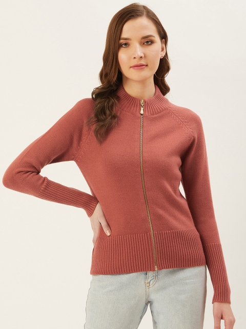 

Madame Women Pink Solid Cardigan