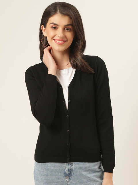 

Madame Women Black Solid Cardigan Sweater