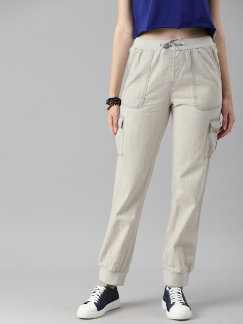 

Roadster Women Grey Solid Cargo Joggers