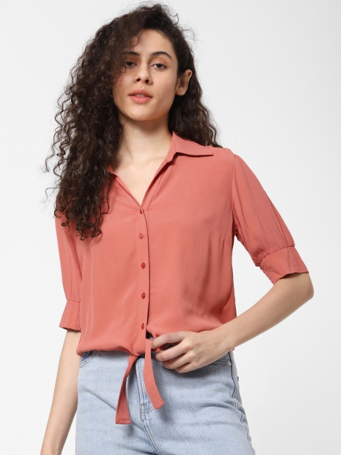 

ONLY Women Pink Boxy Solid Casual Shirt