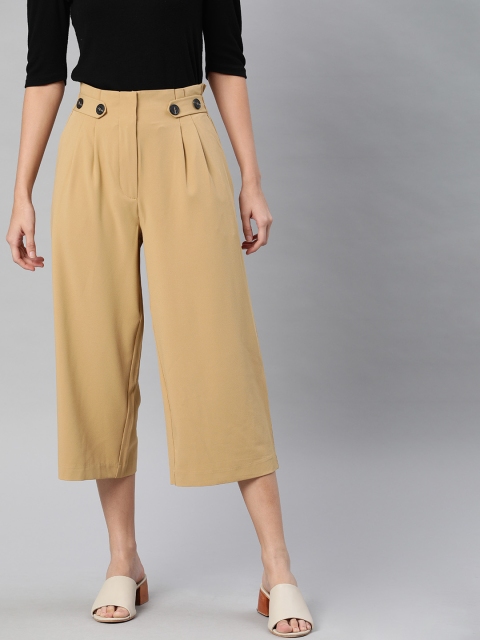 

ONLY Women Beige Loose Fit Solid Culottes