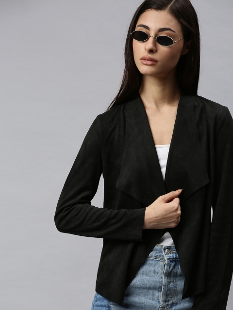 

ONLY Women Black Solid Cape Jacket