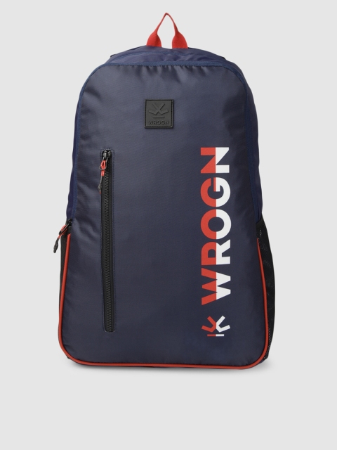 

WROGN Unisex Navy Blue Brand Logo Arcade Laptop Backpack