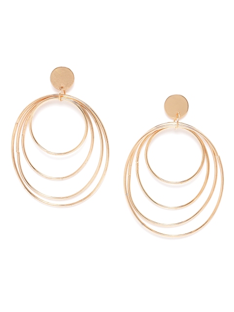 

Jewels Galaxy Gold-Plated Circular Layered Drop Earrings