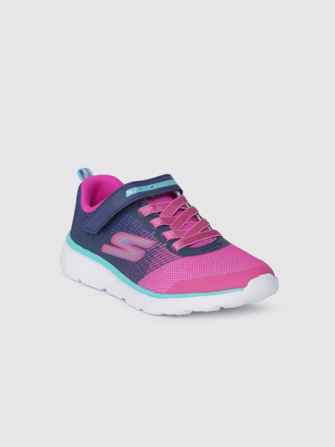 

Skechers Girls Navy Blue & Pink Colourblocked GO RUN 400- SPARKLE ZOOMS Sneakers