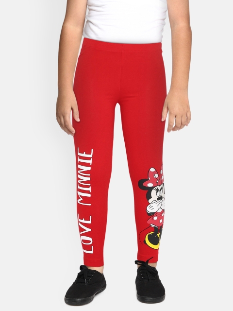 

Loocust Girls Red Printed Ankle Length Disney Minnie Mouse Leggings