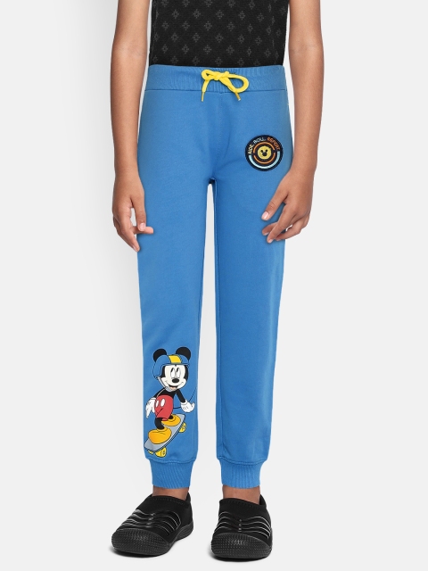 

Loocust Boys Blue Printed Straight Fit Micky Mouse Joggers