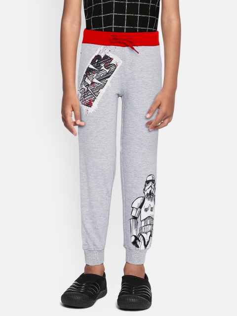 

Loocust Boys Grey Melange & Black Printed Straight Fit Star Wars Joggers