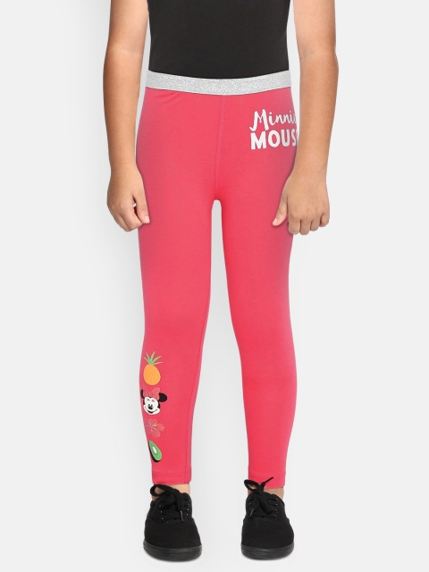 

Loocust Girls Pink Printed Ankle Length Disney Minnie Mouse Leggings