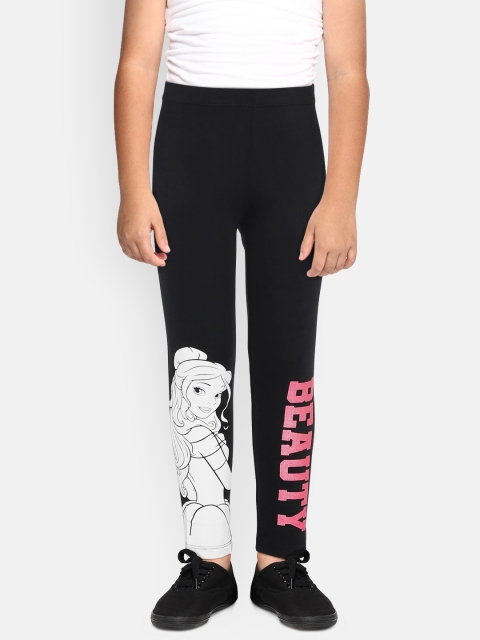 

Loocust Girls Black Printed Ankle Length Disney Princess Leggings