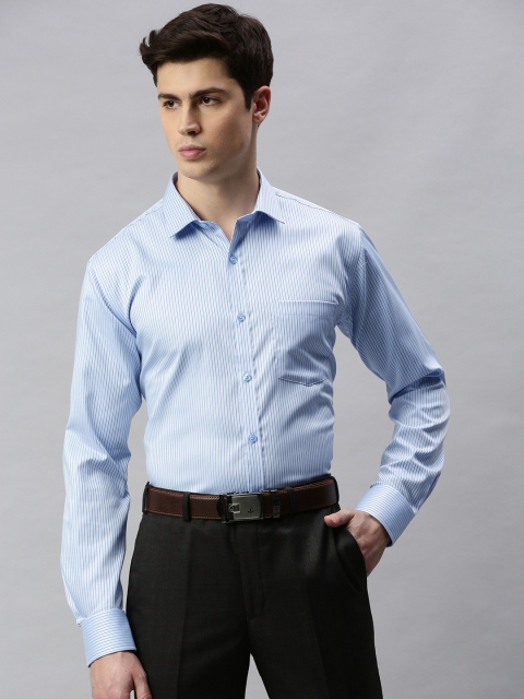 

Park Avenue Men Blue & White Slim Fit Striped Formal Shirt