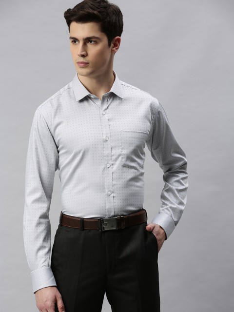 

Park Avenue Men Grey Slim Fit Self Design Formal Shirt