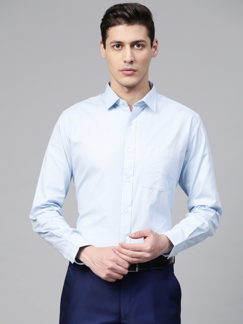 

Park Avenue Men Blue Regular Fit Self Design Formal Shirt