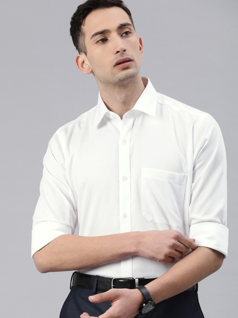 

Raymond Men White Contemporary Fit Self Design Formal Shirt