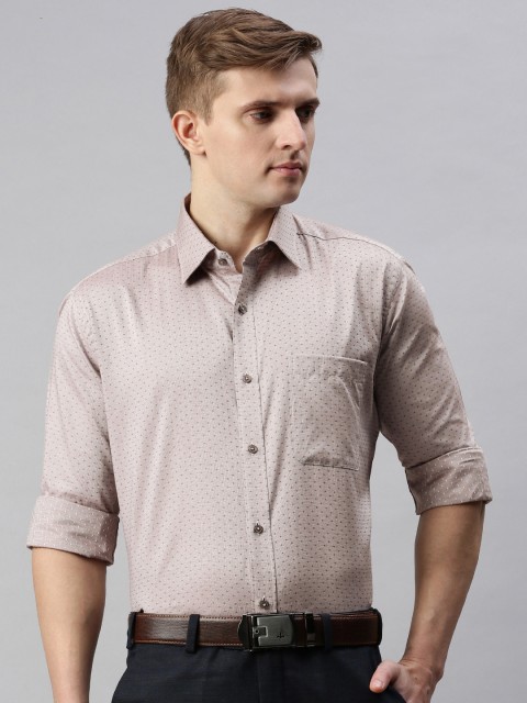 

Raymond Men Beige Slim Fit Self Design Formal Shirt