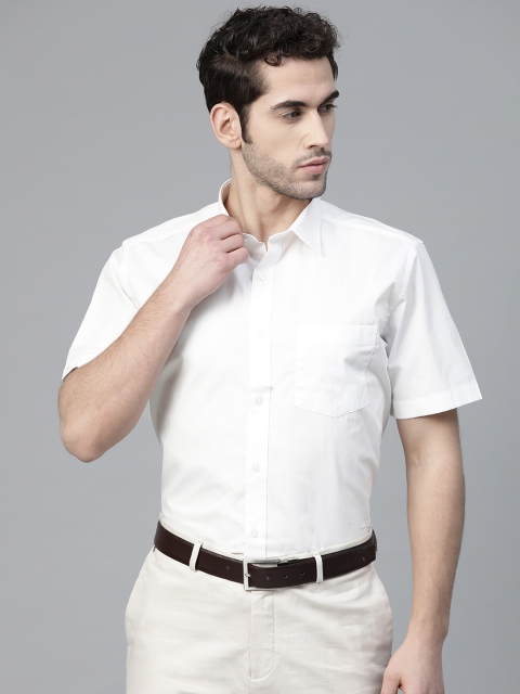 

Park Avenue Men White Solid Regular Fit Formal Shirt