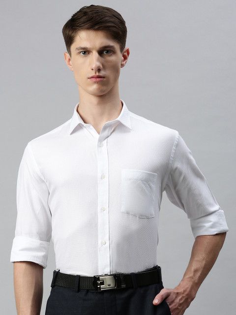 

Park Avenue Men White Solid Regular Fit Formal Shirt
