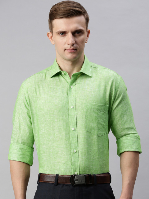 

Park Avenue Men Green Regular Fit Solid Formal Shirt