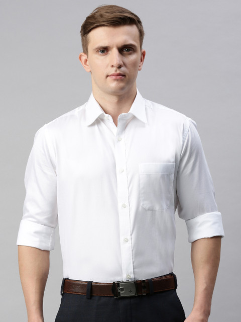 

Raymond Men White Contemporary Slim Fit Solid Formal Shirt