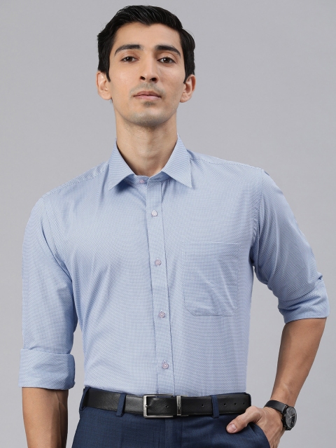 

Raymond Men Blue Regular Fit Self Design Formal Shirt