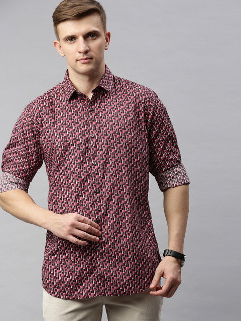 

Raymond Men Maroon Slim Fit Printed Casual Shirt