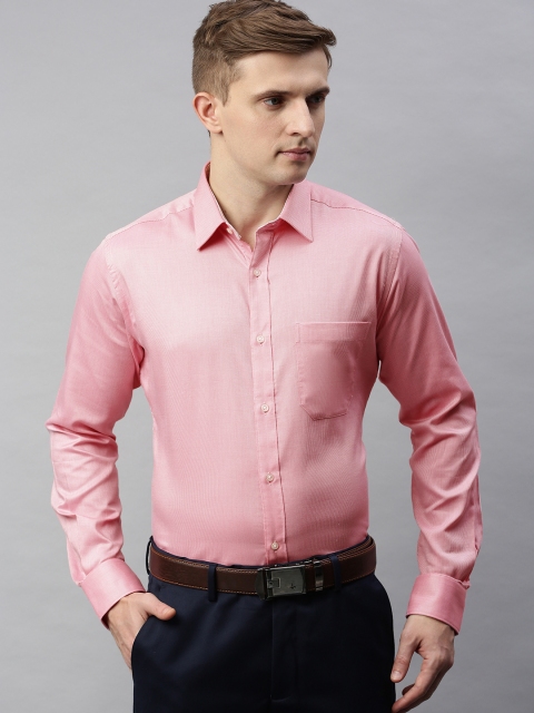 

Raymond Men Pink Slim Fit Self Design Formal Shirt