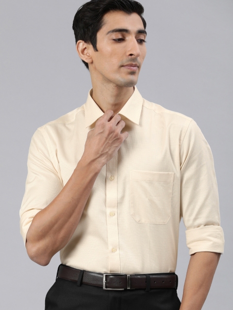 

Raymond Men Beige Contemporary Fit Self Design Formal Shirt
