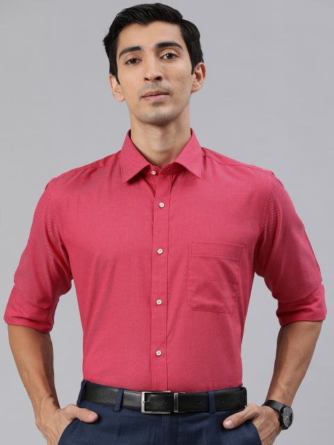 

Raymond Men Red Contemporary Fit Self Design Formal Shirt
