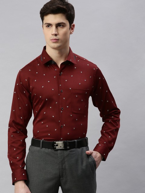 

Raymond Men Maroon & White Slim Fit Woven Design Formal Shirt