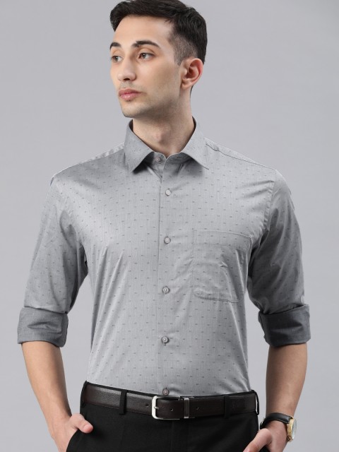 

Raymond Men Grey Contemporary Fit Self Design Formal Shirt