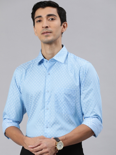

Raymond Men Blue & White Contemporary Fit Self Design Formal Shirt