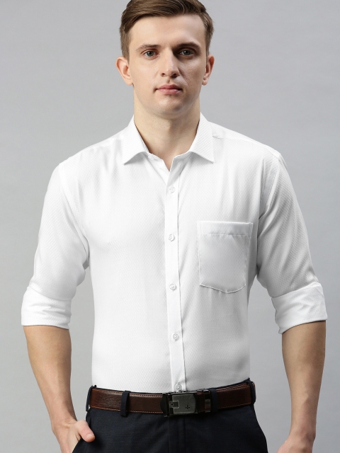 

Park Avenue Men White Slim Fit Self Design Formal Shirt