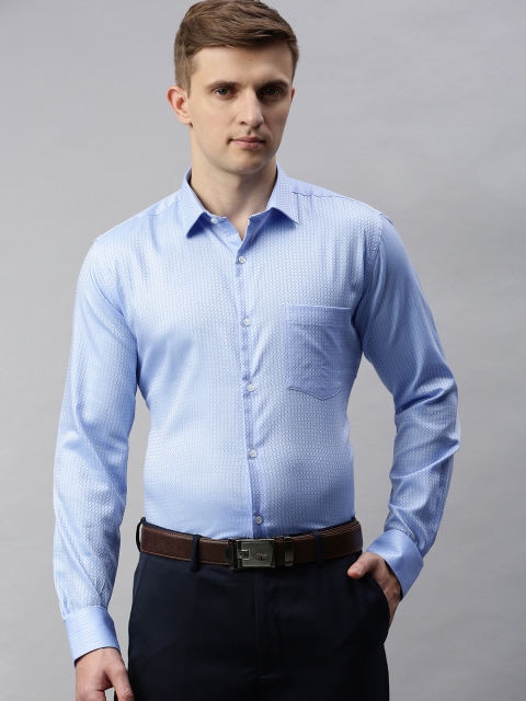 

Park Avenue Men Blue Slim Fit Self Design Formal Shirt
