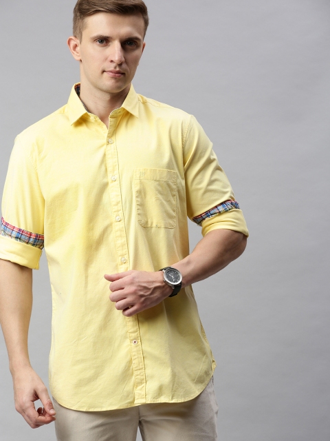 

Raymond Men Yellow Regular Fit Solid Casual Shirt