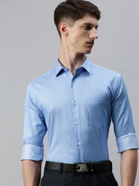 

Park Avenue Men Blue & White Slim Fit Striped Formal Shirt
