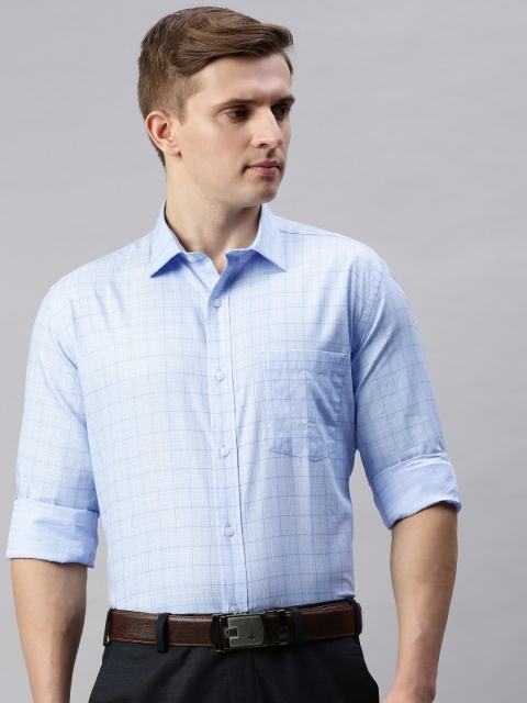

Park Avenue Men Blue Regular Fit Checked Formal Shirt