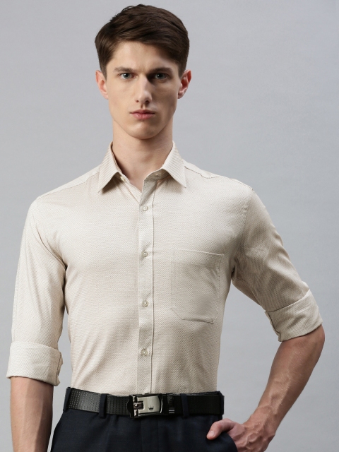 

Raymond Men Beige Contemporary Fit Self Design Formal Shirt
