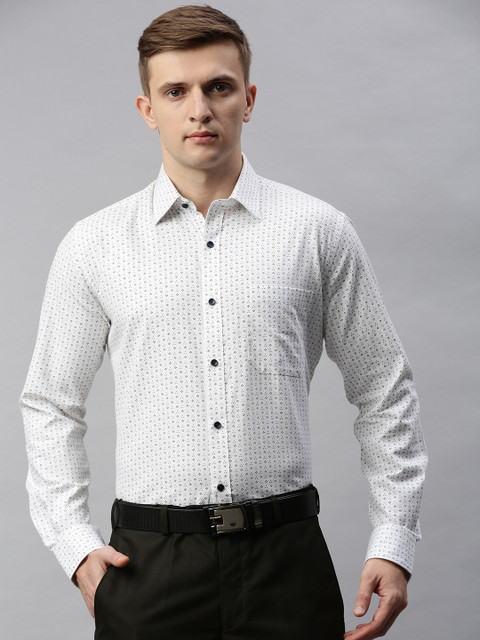 

Raymond Men White & Grey Contemporary Fit Printed Formal Shirt