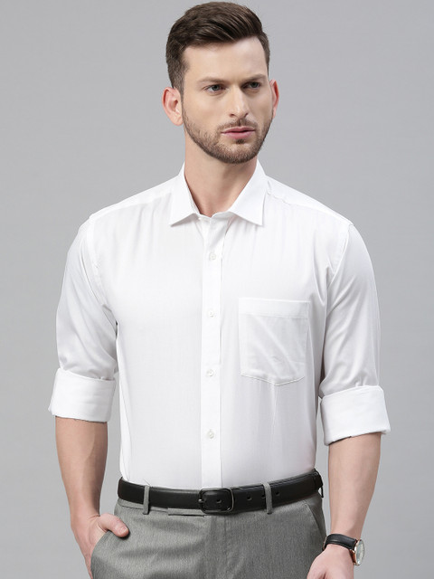 

Park Avenue Men White Solid Regular Fit Formal Shirt