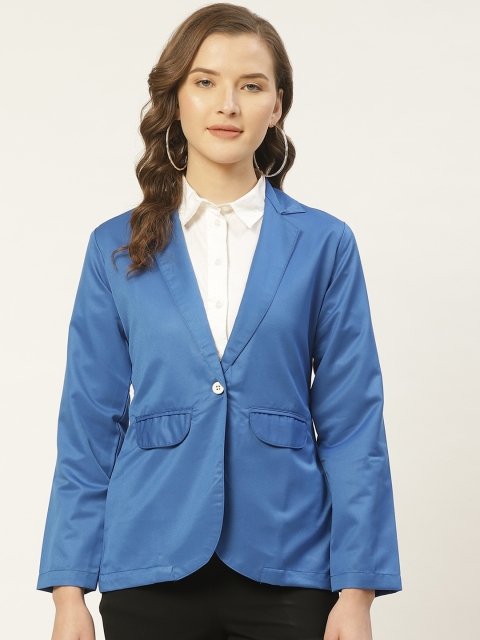 

JAINISH Women Blue Solid Regular Fit Single-Breasted Smart Casual Blazer
